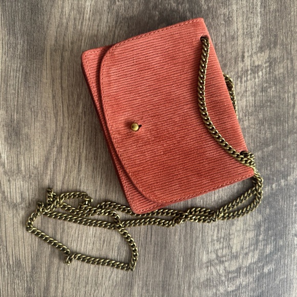 Madewell Handbags - Madewell Gold and Orange Crossbody Bag with Textured Finish
